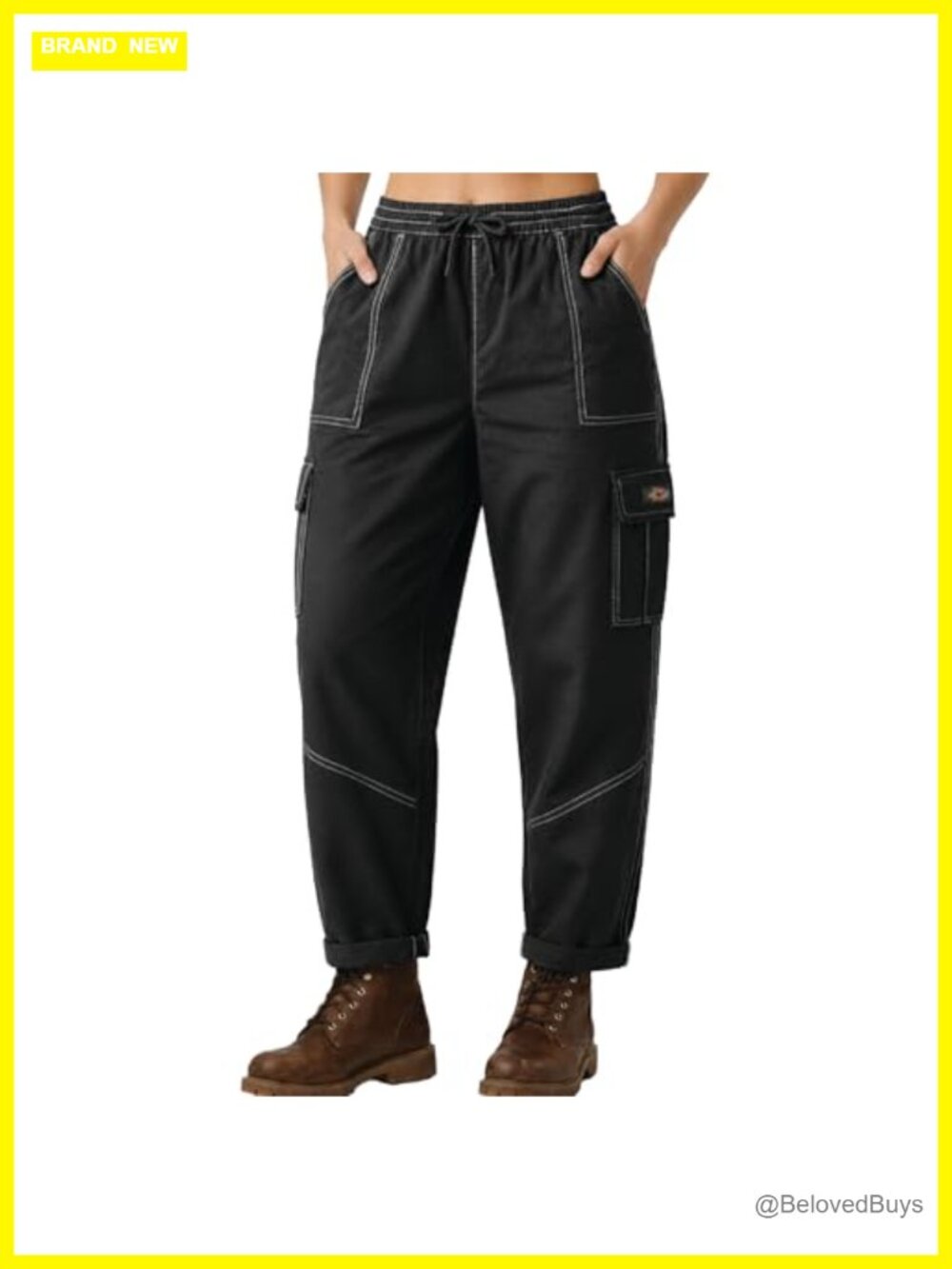Dickies Cotton Twill Cargo Pants Baggy Fit Rolled Hem